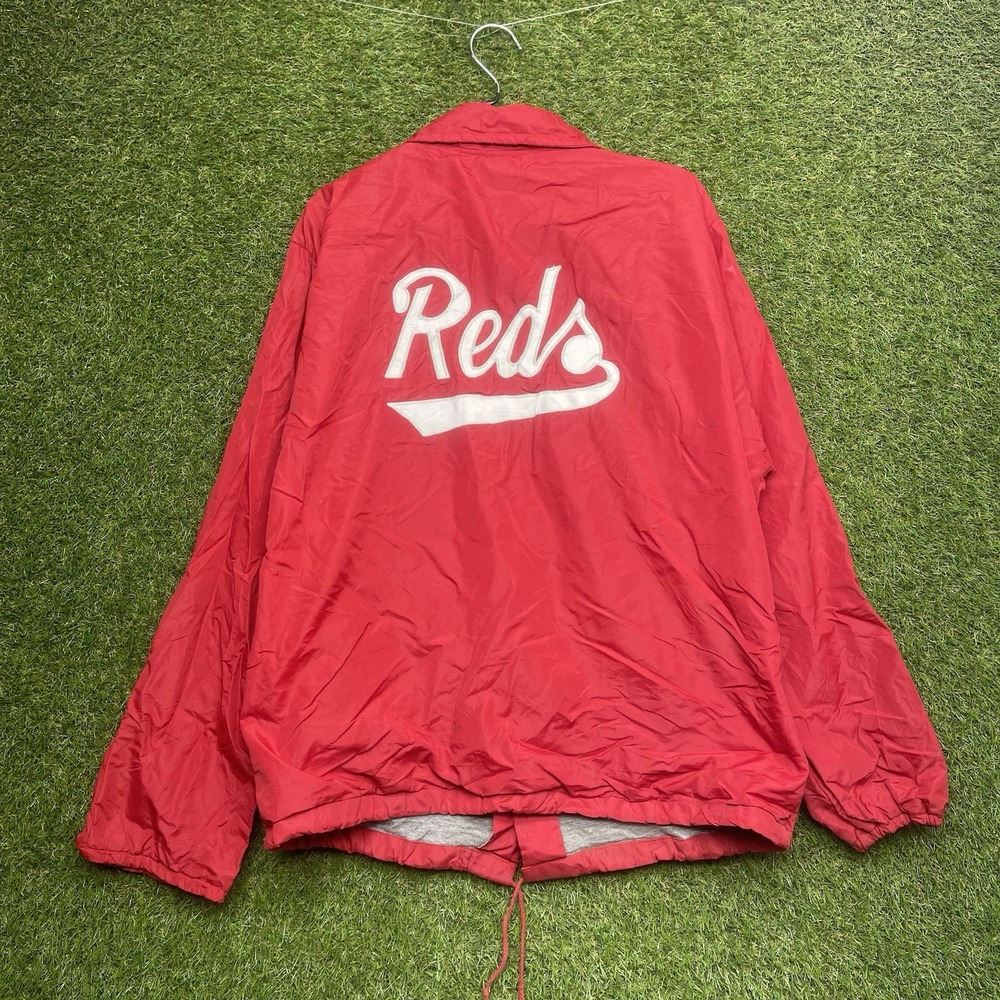 Vintage Cincinnati Jacket Mens Large Russell Windbreaker Zip Up Fleece Lined
